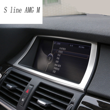 Estilo do carro interior painel de controle navegação ar condicionado tomada quadro decorativo capa adesivos guarnição para bmw e70 e71 x5 x6 2024 - compre barato
