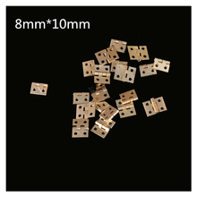 20Pcs/lot Cabinet Door Hinges With Nails Brass Plated Mini Hinge Small Decorative Jewelry Wooden Box Furniture Accessories 2024 - buy cheap