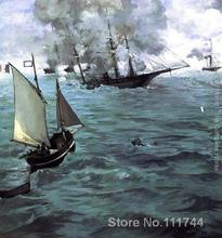 Impressionist art Battle of the Kearsarge and the Alabama Edouard Manet paintings handmade High quality 2024 - buy cheap