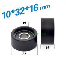 1pcs 10*32*16mm 6000RS bearing pulley, flat roller, POM wrapped wheel/guide wheel 2024 - buy cheap