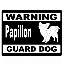 15cm*11.5cm Fashion Warning Papillon Guard Dog Personality Vinyl Car Stickers C5-1934 2024 - buy cheap