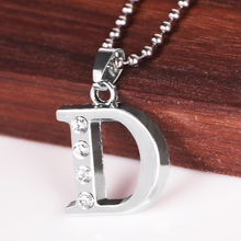 Letter D E G Alphabet  Fashion Silver Necklace English Letter Capital Crystal Pendant Necklace for Women's Jewelry 2024 - buy cheap