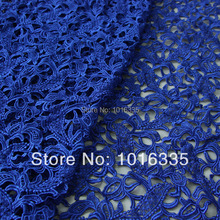 2014 классная растворимая вышивальная ткань, кружевная ткань из гипюра, кружевная ткань Королевского синего цвета для модных платьев JM535 2024 - купить недорого