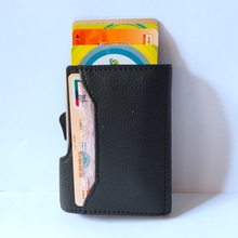 Women Metal Card Holder RFID Aluminium Alloy Credit Card Holders PU Leather Antitheft Wallet Men Automatic Slide RFID Wallet 2024 - buy cheap
