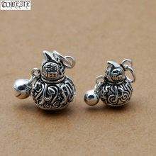 100% 925 Silver Gourd Charm Small Thai Silver Lucky Symbol Gourd Pendant Good Luck Charm Amulet 2024 - buy cheap