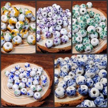 XINYAO 50pcs/lot 10mm Big Large Hole Ceramic Beads Flower Blue And White Porcelain Beads Handmade DIY Jewelry Making Accessories 2024 - buy cheap