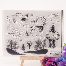 Selos vazios animais florestais álbum de recortes, cartão de papel artesanato silicone rolo de borracha transparente 2024 - compre barato
