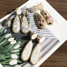 New Teardrop Resin Alloy Clip Earring 2024 - buy cheap