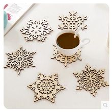 DIA12CM  Zakka Wooden Snowflake Style Tableware Drinking Heat Pads Drinks Coasters Cup Pads/Mats/Coaster Hot Mats Home Supplies 2024 - buy cheap