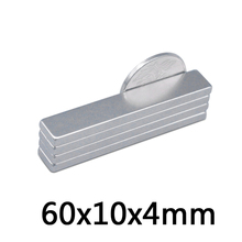 2pcs/lot magnet 60x10x4 N35 Strong Square NdFeB Rare Earth Magnet 60*10*4 Neodymium Magnets 2024 - buy cheap