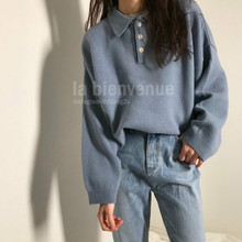 Women Autumn Winter Oversized Sweater with Buttons Knitted Pullover Jumper Casual Loose Plus Size Pull Femme Hiver Truien Dames 2024 - buy cheap