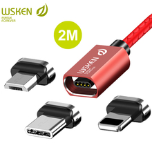Wsken-cabo magnético x1 para iphone, micro cabo usb tipo c, samsung, huawei, carregamento rápido, 3a 2024 - compre barato