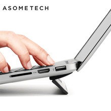 Suporte ergonômico para laptop, portátil, ajustável, para macbook air 13.3 pro, escritório, preto, pc, notebook 2024 - compre barato