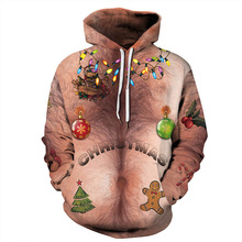 Рождественские 3d толстовки PLstar CosmosUgly, свитшот, модные мужские толстовки с 3d принтом на груди, Повседневная Уличная одежда 2024 - купить недорого