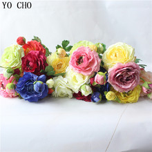 YO CHO Peony Artificial Flower Bridesmaids Bride Wedding Bouquets Silk Flowers For Home Garden Decoration Delicate Peony Rose 2024 - buy cheap