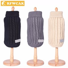 Rfak nova malha chihuahua roupas para animais de estimação lã cachorro camisola roupas para cães outono e inverno quente gola alta casaco jaqueta filhote cachorro XXS-M 2024 - compre barato