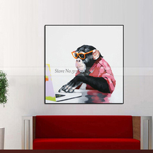 Hot Oil Painting On Canvas Handmade Abstract Animals Wall Art Paintings For Living Room Decor Cool Computer Monkey Paintings 2024 - buy cheap