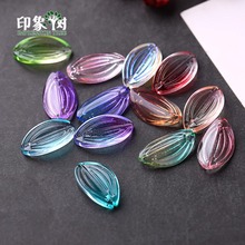 10pcs 21x12mm Gradient Color Lampwork Beads Leaf Vein Carvened Flower Petal Glass Bead Charms Ornaments DIY Jewelry Making 16031 2024 - buy cheap