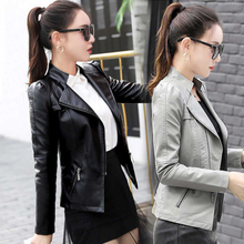 2020 Spring And Autumn New Women's Motorcycle Leather Short Women's Leather Jacket Slim Leather Coat Female Jackets Black 2024 - buy cheap
