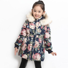 Girls Jackets 2020 Winter Kids Parka Coat For Girls Clothing Print Cotton-padded Children Hooded Outerwear 4 6 8 10 12 14 Years 2024 - buy cheap