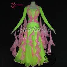 Pink Light Fluorescent Green Beautiful Ballroom Dance Dress Standard 2016 B-1194 2024 - купить недорого