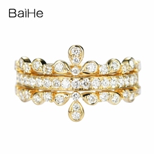 Женское кольцо с бриллиантами BAIHE, розовое золото 14 к, 0,64 карат, бриллианты 2024 - купить недорого