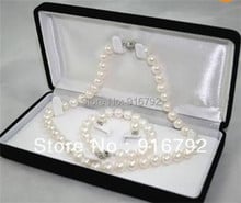 free shipping *****7-*8MM White real natural Pearl Necklace Bracelet Earring Set no box 2024 - buy cheap