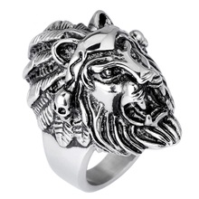 Moda tendência de titânio aço joias joia de aço alternativa cabeça de leão anel de animais modelos de explosão 2024 - compre barato