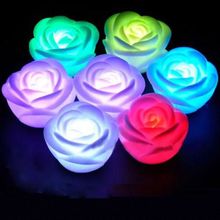 1pc Rose Flower LED Light Night 7 Colors Changing Candle Light Lamp Romantic for Wedding Bar Party Chinese Valentine's Day Decor 2024 - buy cheap