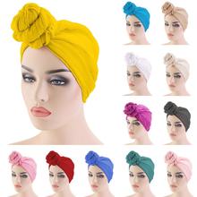 Women Knot Bonnet Chemo Hair Loss Cap Muslim Hijab Long Turban Hats Head Scarf Wrap Islamic Arab Scarf Knot Solid Color 180*70cm 2024 - buy cheap