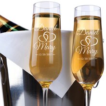 A set of 2 wedding wine glasses personalized name drinking glass lover gifts champagne wine flutes glasses bride &groom toasting 2024 - buy cheap