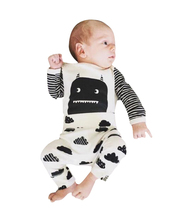 Conjunto de roupa de bebê com manga longa + calça, 2 peças, fantasia de monstro, padrão, recém-nascido, roupas infantis, meninos e meninas, outono 2020 2024 - compre barato