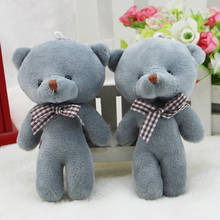 20pcs Gray color Lovely Small Plush Mini teddy bear stuffed Keychain Toys ,Wedding Flower Bouquet Bag little toy key chains 2024 - buy cheap