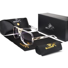 2019 брендовые Дизайнерские мужские Квадратные Солнцезащитные очки в большой металлической оправе женские солнцезащитные очки с коробкой NX 2024 - купить недорого