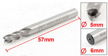 Straight Shank 4 Flute End Mill Milling Cutter 5mm x 6mm x 13mm x 57mm 10 Pcs 2024 - buy cheap