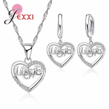 Best Gifts For Mother Birthday Love Jewelry Sets Elegant 925 Sterling Silver Bijoux Exquisite Pendant Necklace Earring 2024 - buy cheap