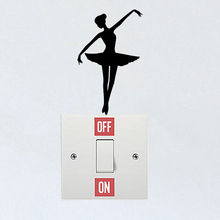Ballerina Ballet Dancer Wall Sticker Vinyl Bedroom Decor Switch Decal 6SS0297 2024 - buy cheap