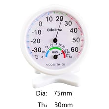 Odatime 75mm*30mm Clock-shape Hygrometer Thermometer Indoor Outdoor Temperature Humidity Meter Gauge for Bedroom 2024 - buy cheap