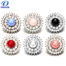 Full Rhinestones Snap Jewelry Charms Pearl Flower Snap Charms Wholesale For Women LSSN468 2024 - buy cheap