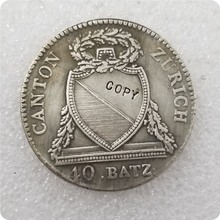 1813 B Switzerland Canton Zurich 40 BATZEN имитация монеты 2024 - купить недорого