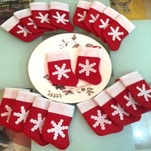 2018 Christmas Decorations for Home Dining Table Place 12pcs/lot Small Christmas Socks Festival New Year Party Supplies 2024 - buy cheap