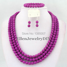 Lavender African Jewelry Set  Nigerian African Wedding Beads Jewelry Set Beads Necklace Set    W6628 2024 - buy cheap