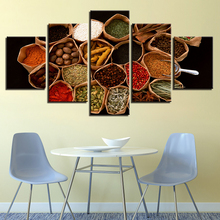 Pinturas modulares de decoración para sala de estar, arte moderno de pared con impresión HD, póster de alimentos y especias, 5 piezas 2024 - compra barato