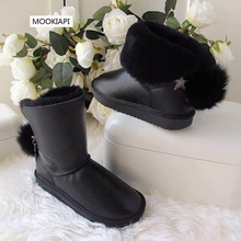 The latest high-quality snow boots in Europe in 2019, real sheepskin, 100% wool, the most comfortable women's shoes 2024 - buy cheap