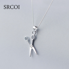 Simple Sterling Silver 925 Scissor Necklace Nickel Free Jewelry Hair Stylist Necklace Pendant For Women Suspension On The Neck 2024 - buy cheap