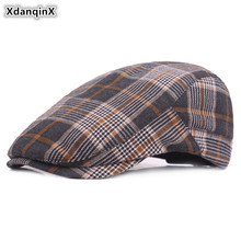 Sombrero de mujer XdanqinX para otoño, boinas de algodón a la moda, gorras juveniles literarias, tamaño ajustable, gorro de tela escocesa para lengua para hombres, gorro para parejas deportivas 2024 - compra barato