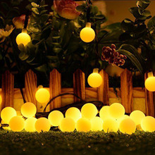 Светодиодная гирлянда на солнечной батарее, Рождественский шнурок с 50 светодиодами, уличное украшение для сада вечерние НКИ, дерева, свадьбы 2024 - купить недорого