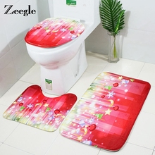 Zeegle 3pcs Carpets For Bathroom Toilet Mat Anti-slip Shower Room Mat Bathroom Rug Set Absorbent Bath Rugs Floor Mats Foot Pads 2024 - buy cheap