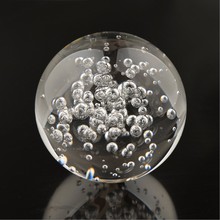 Bola de cristal fengshui para decoração caseira, bola de vidro transparente de 60mm com bolhas rara e boa sorte para decoração da casa 2024 - compre barato