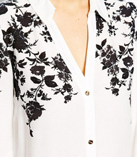 2015 nueva verano blusa mujeres moda digital impresión floral Blusa de gasa camisa verano casual manga larga v-cuello Tops camisa 2024 - compra barato